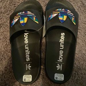 Pride, adidas slides mens size 7